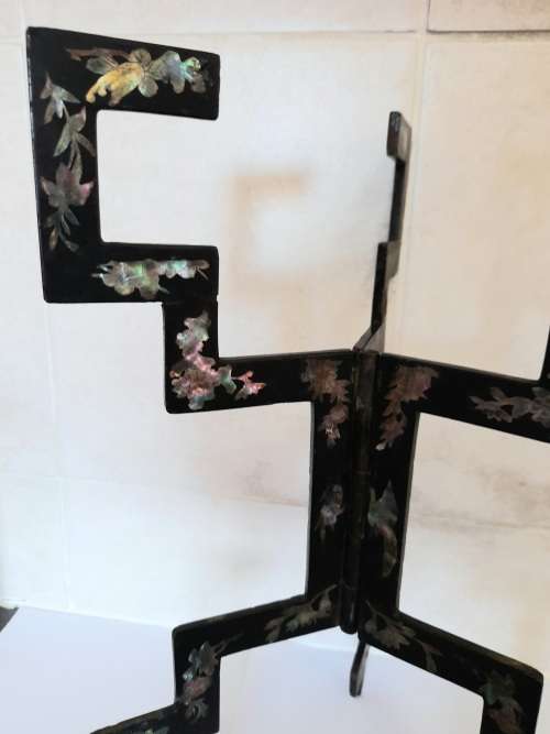 Spectacular!! 19th century chinese metal and abalone inlayed folding vase stand circa 1890`s wow!!
