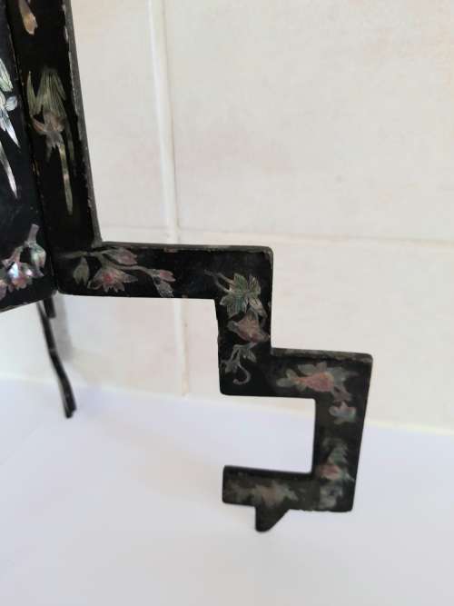 Spectacular!! 19th century chinese metal and abalone inlayed folding vase stand circa 1890`s wow!!