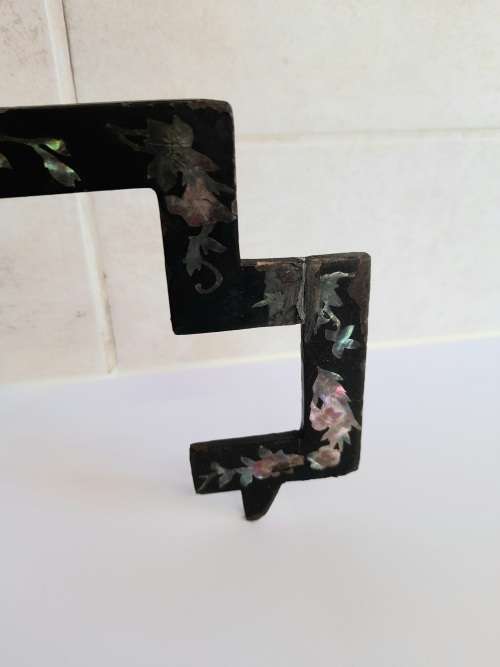 Spectacular!! 19th century chinese metal and abalone inlayed folding vase stand circa 1890`s wow!!