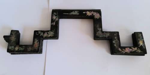 Spectacular!! 19th century chinese metal and abalone inlayed folding vase stand circa 1890`s wow!!