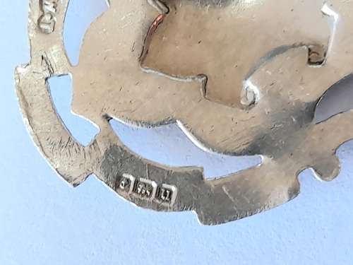 Vintage sterling silver fob chain with 1919 Birmingham silver fob 29,7g wow!!