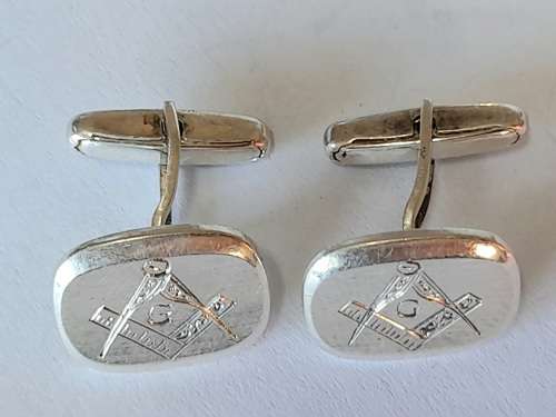 Amazing vintage german sterling silver Masonic cufflinks 9,9g wow!!