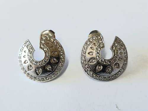 Magnificent sterling silver cz earrings 6,2g wow!!