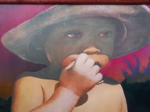 High Value!! Zwelethu Mthethwa `ABANDONED` mixed media dated 89   530 x 430mm Value R15000