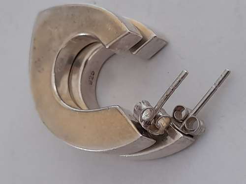 Awesome large sterling silver tube earrings 8,1g wow!!