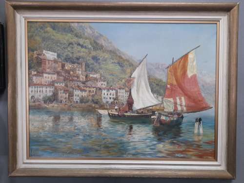 Magnificent!! Large Gottfried Arnegger italian scene oil on canvas Value R12000 wow!!