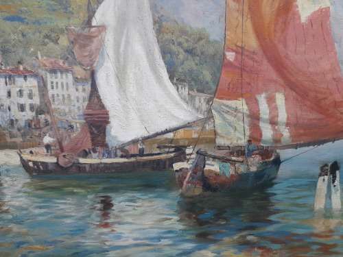 Magnificent!! Large Gottfried Arnegger italian scene oil on canvas Value R12000 wow!!