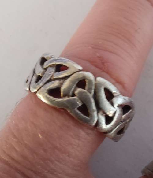 Vintage sterling silver Celtic knot  ring 8 8g wow