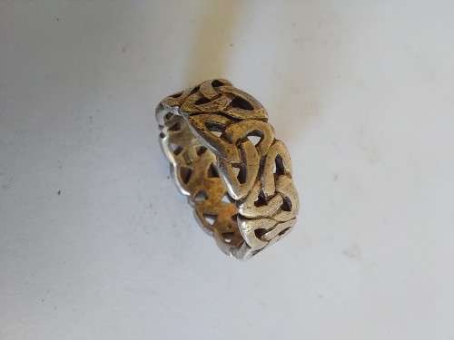 Vintage sterling silver Celtic knot  ring 8 8g wow