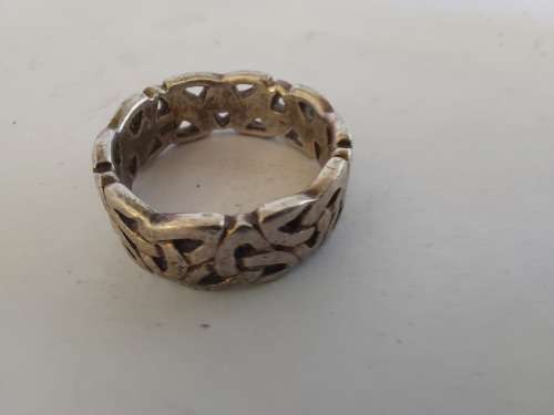Vintage sterling silver Celtic knot  ring 8 8g wow