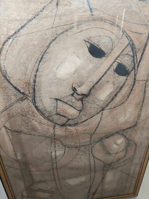 Increadible!! Large Ben Macala mixed media on card dated 74 value R5500