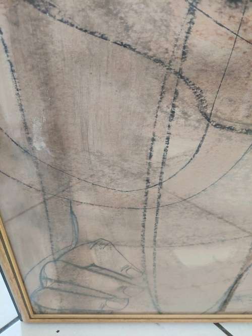 Increadible!! Large Ben Macala mixed media on card dated 74 value R5500