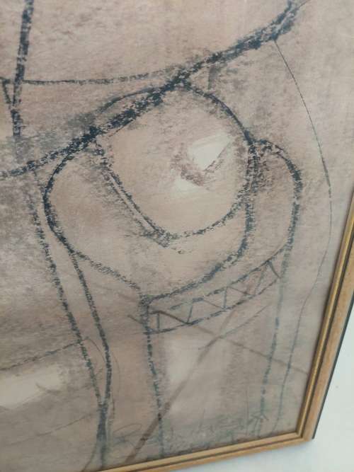 Increadible!! Large Ben Macala mixed media on card dated 74 value R5500