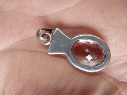 Wow large sterling silver Topaz and garnet pendant 9,90g wow!!