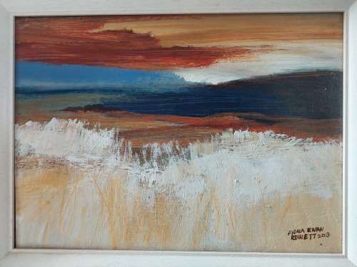 Amazing Fiona Ewan Rowett lanscape oil on board 360 x 260mm value R3500