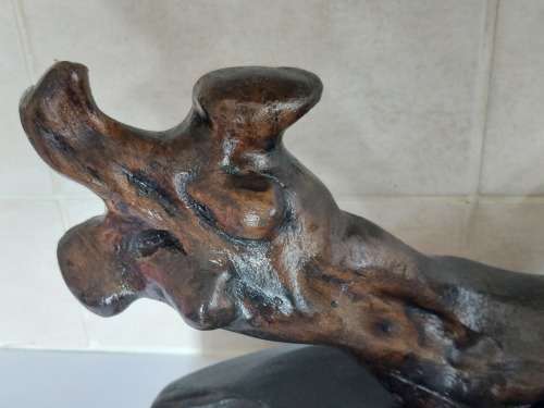 Spectacular SA carved wood sculpture signed L.T.S wow!!
