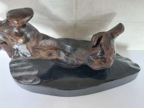 Spectacular SA carved wood sculpture signed L.T.S wow!!