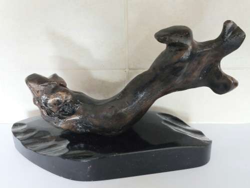 Spectacular SA carved wood sculpture signed L.T.S wow!!