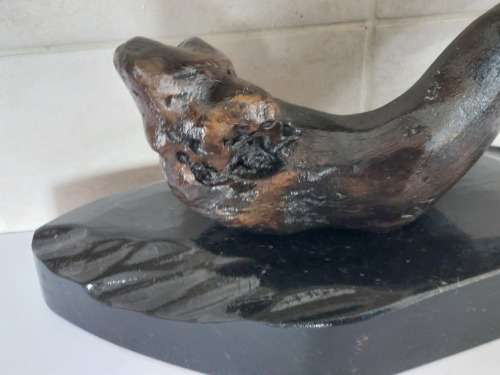 Spectacular SA carved wood sculpture signed L.T.S wow!!