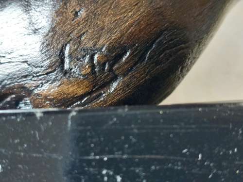 Spectacular SA carved wood sculpture signed L.T.S wow!!