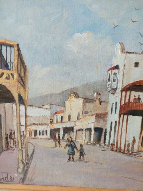 Amazing David Allen Hanover str D6 oil on canvas on board 600 x 500mm Value R3500