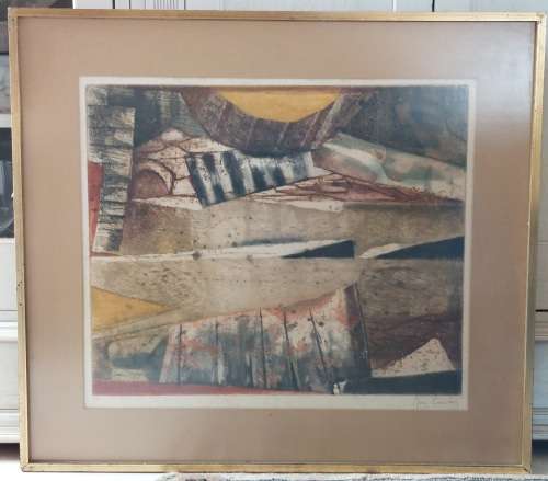Wow!! Rene Carcan coloured etching E.A 590 x 490mm Value R6500