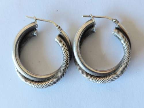 Amazing sterling silver double half hoop earrings 5,9g wow!!