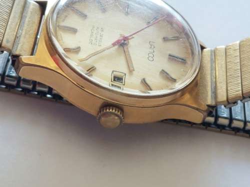 Rare!! Vintage glod plated Lanco 25 jewel automatic wrist watch 100% working!!