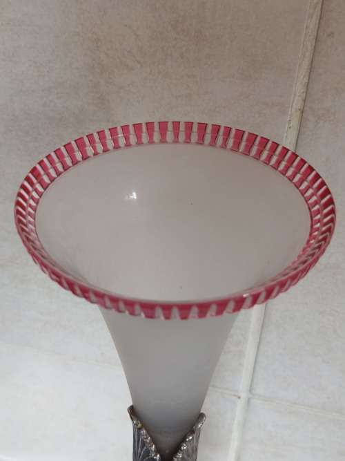 Amazing victorian pewter and glass epergne circa 1880`s wow!!