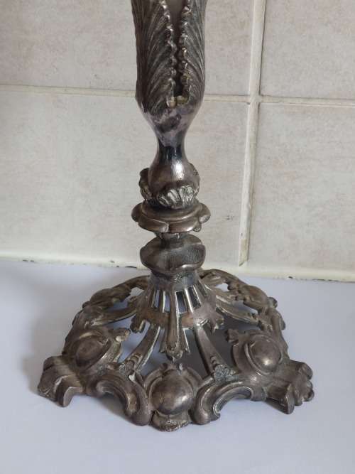 Amazing victorian pewter and glass epergne circa 1880`s wow!!