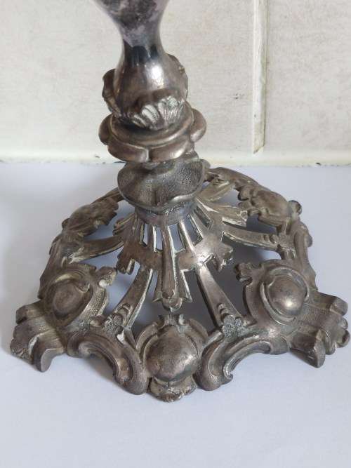 Amazing victorian pewter and glass epergne circa 1880`s wow!!