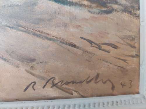 2 in 1 Robert Broadley street scene & stillife oil on board dated `43 Value R13500