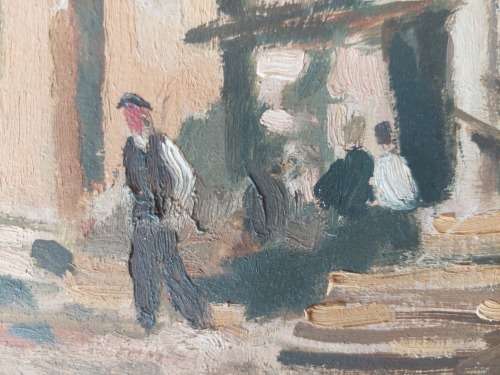 2 in 1 Robert Broadley street scene & stillife oil on board dated `43 Value R13500