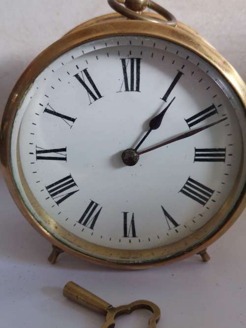 Wow!! 19th century French brass desk clock circa 1880`s 100% working!!