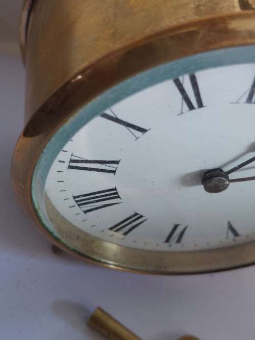 Wow!! 19th century French brass desk clock circa 1880`s 100% working!!