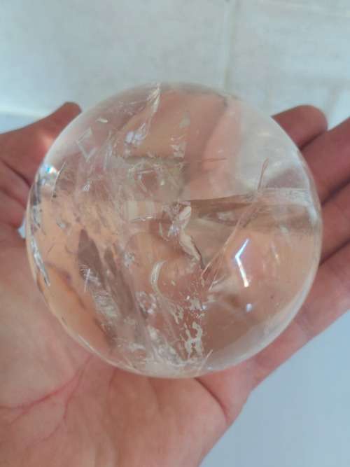 Amazing!! Large & heavy rock crystal sphere on stand Value R2500