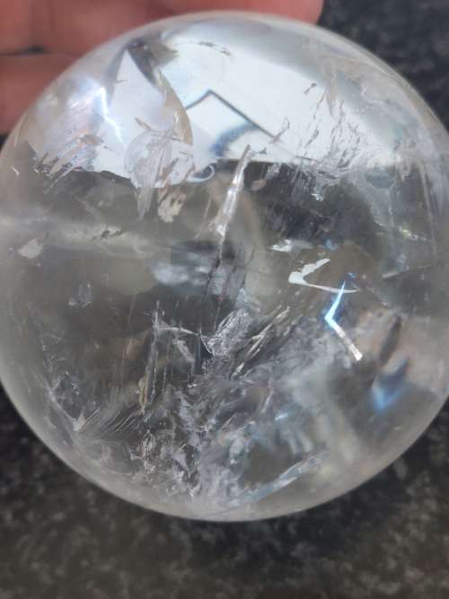 Amazing!! Large & heavy rock crystal sphere on stand Value R2500