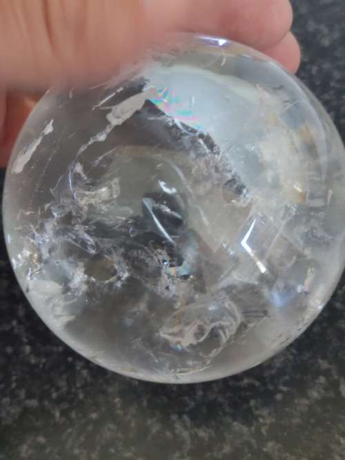 Amazing!! Large & heavy rock crystal sphere on stand Value R2500