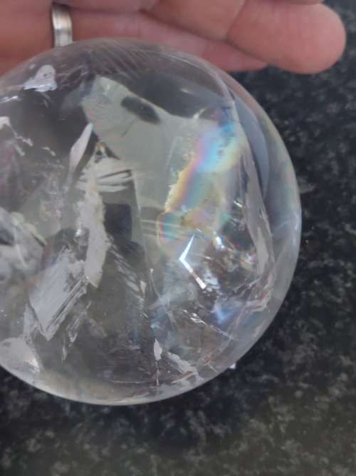 Amazing!! Large & heavy rock crystal sphere on stand Value R2500