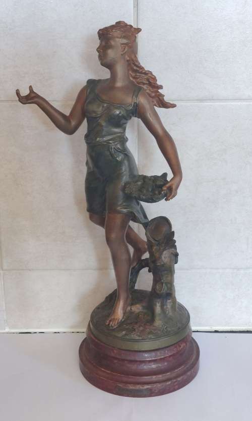 Magnificent antique Emile Bruchon cold painted spelter figure Value R3500