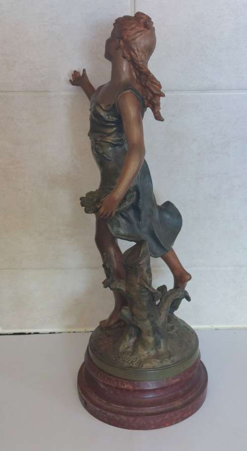 Magnificent antique Emile Bruchon cold painted spelter figure Value R3500
