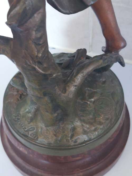 Magnificent antique Emile Bruchon cold painted spelter figure Value R3500