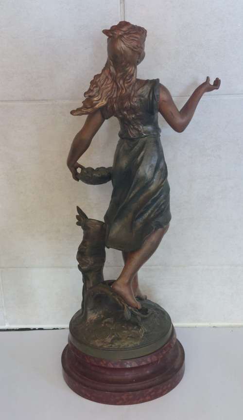 Magnificent antique Emile Bruchon cold painted spelter figure Value R3500