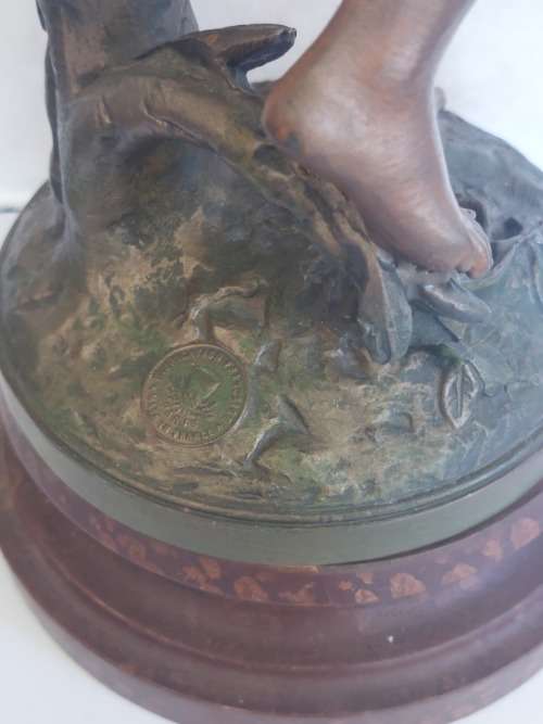 Magnificent antique Emile Bruchon cold painted spelter figure Value R3500
