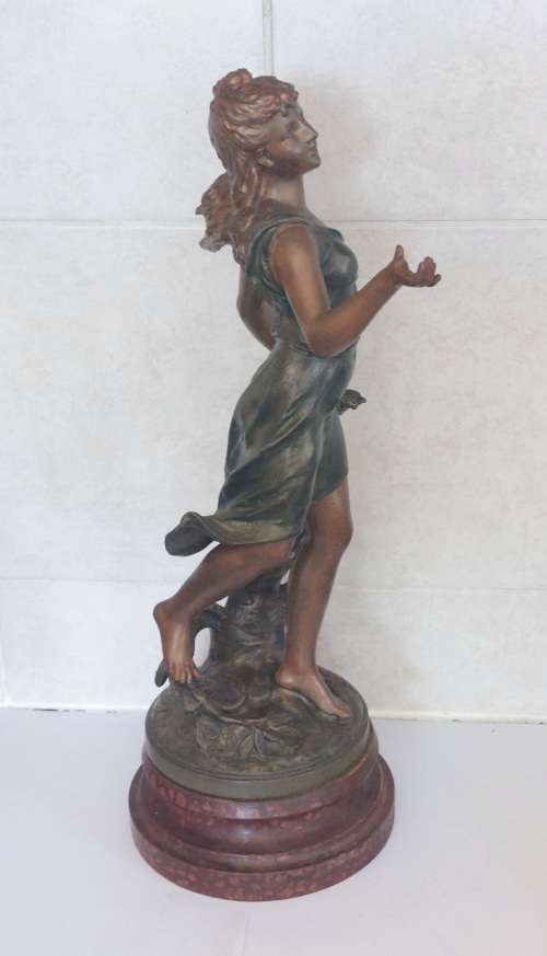 Magnificent antique Emile Bruchon cold painted spelter figure Value R3500