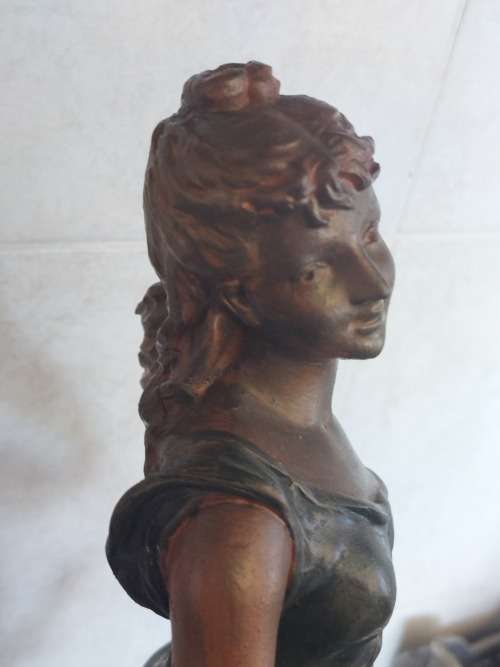 Magnificent antique Emile Bruchon cold painted spelter figure Value R3500
