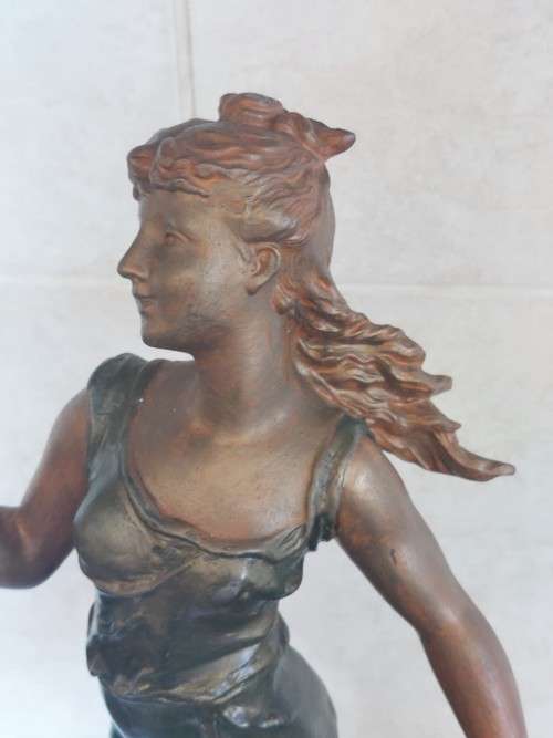 Magnificent antique Emile Bruchon cold painted spelter figure Value R3500