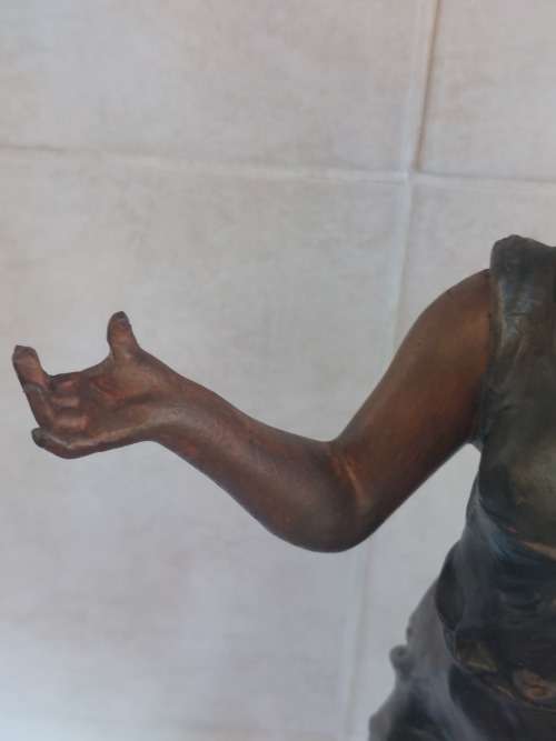 Magnificent antique Emile Bruchon cold painted spelter figure Value R3500