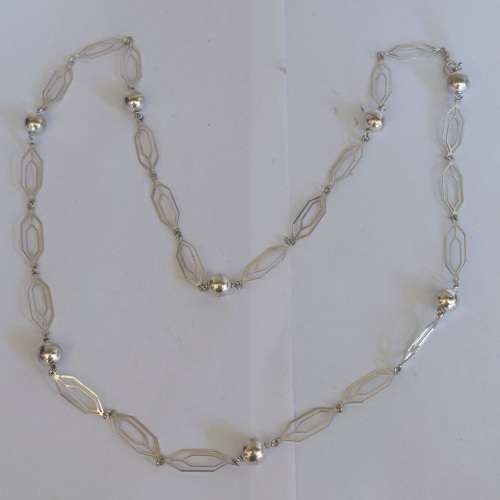 Rare!! Vintage 800 silver extra length necklace with increadible design 25,0g