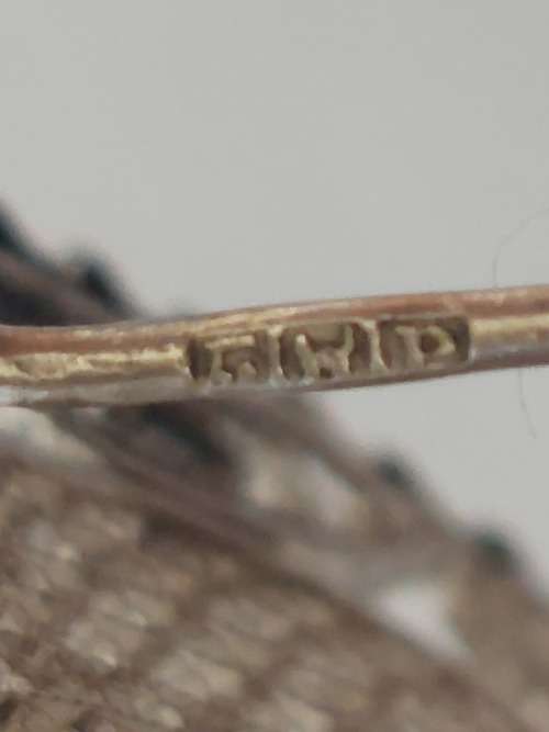 Large antique hallmarked Egyptian sterling silver filigree carnelion brooch 15,0g stunning!!